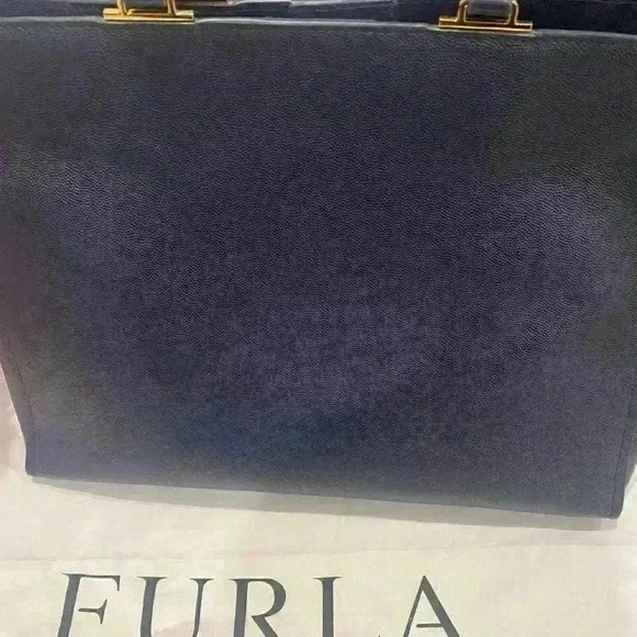 FURLA BELVEDERE 100% Leather Tote M in Blue Barely Used | MSRP $378 | free gift! - Picture 8 of 16